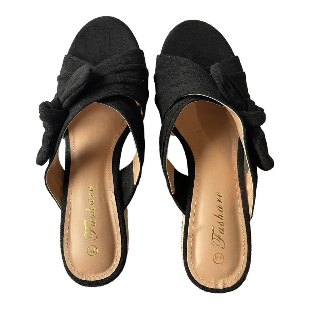 Fashare Platform Sandals Black 7.5 - Picture 3 of 5